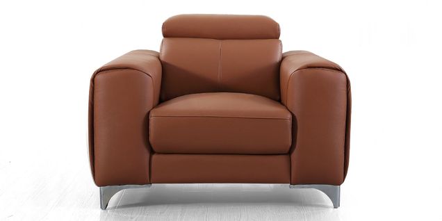 Fauteuil Cuir Design Zaara - Cognac