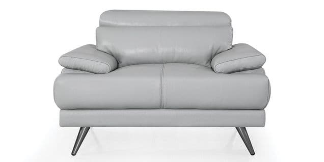 Fauteuil Cuir Design Lena Gris