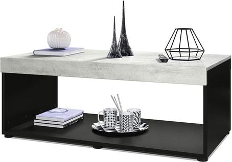 Table Basse Noir Et  Béton (lxhxp): 104 X 40,5 X 58