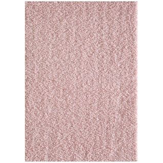 Tapis Shaggy 120x170 Rectangle Tissé Rose Clair Motif Uni Sg Loca