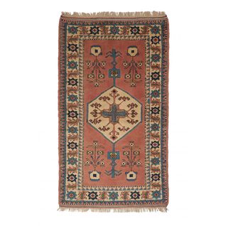 Tapis D'orient 125x209 Kars à Orange, Blanc