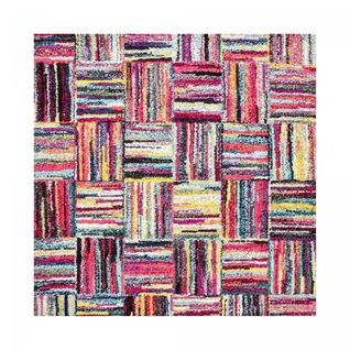 Tapis Salon 160x160 Carre Brik Multicolore