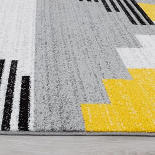 Tapis Salon 50x80 Notar Jaune, Blanc, Gris, Noir