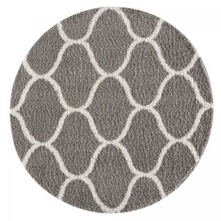 Tapis Shaggy 150x150 Rond Sg Madrid Gris