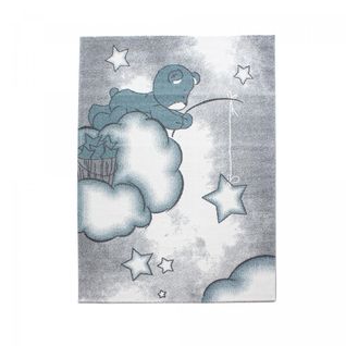 Tapis Enfant 80x150 Kid Sky Bleu, Gris