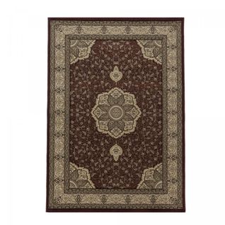 Tapis Orient 300x400 Rectangle Rouge Et Beige Tissé Motif Traditionnel Tibricab