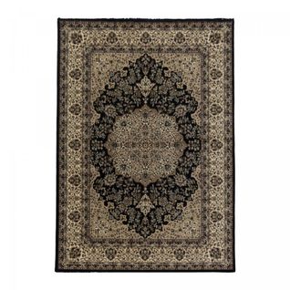 Tapis Orient 300x400 Rectangle Noir Et Beige Tissé Motif Classique Tibricam