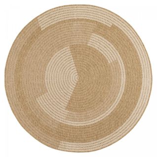 Tapis Rond 80x80 Rond Jute Art 7 Beige, Blanc