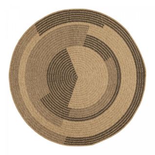 Tapis Rond 120x120 Rond Jute Art 7 Beige, Noir