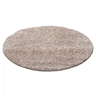 Tapis Shaggy 200x200 Rond Uni L Beige