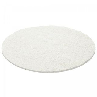 Tapis Shaggy 200x200 Rond Uni L Crème