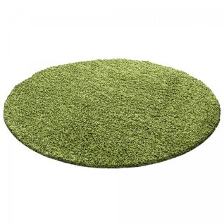 Tapis Shaggy 80x80 Rond Uni L Vert