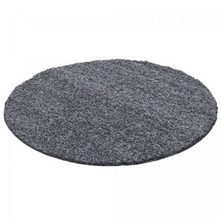 Tapis Shaggy 160x160 Rond Uni L Gris