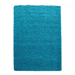 Tapis Poils Longs Shaggy 60x110 Rectangle Tissé Turquoise Motif Uni Uni L