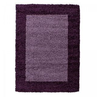 Tapis Shaggy 200x290 Bordure Violet, Pourpre