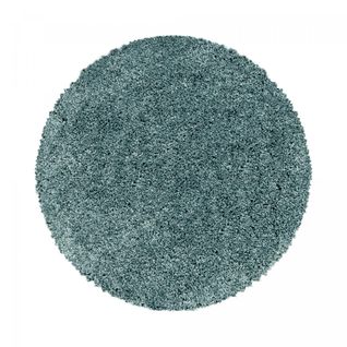 Tapis Shaggy 200x200 Rond Uni I Bleu