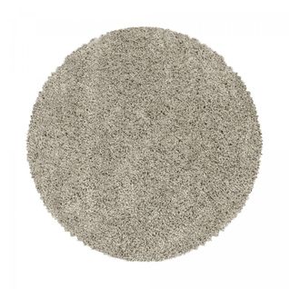 Tapis Shaggy 120x120 Rond Uni I Beige