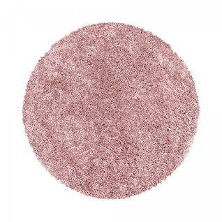 Tapis Shaggy 80x80 Rond Uni I Rose