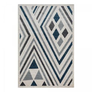 Tapis Chambre 120x160 Tissé Noir Et Gris Rectangle Motif Ethnique Solga A