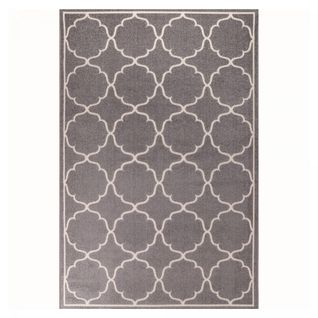 Tapis Extérieur 240x330 Tissé Kilim Gris Clair Kuma