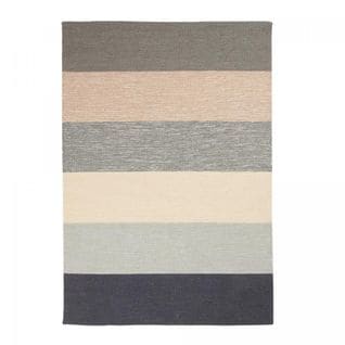 Tapis Kilim 140x200 Loudan Gris, Bleu Marine, Ecru