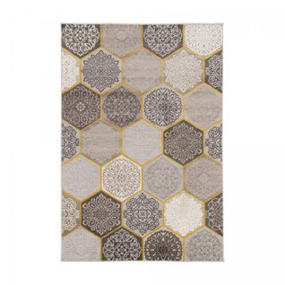 Tapis Extérieur 160x230 Tissé Kilim Beige Et Jaune Luxora 2