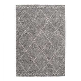 Tapis Shaggy 160x230 Rectangle Tissé Gris Et Crème Motif Berbère Chroma 3