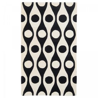 Tapis Salon 90x160 Sovra Blanc, Noir