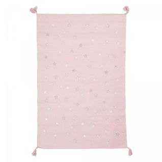 Tapis Salon 110x170 Ploze Rose, Blanc