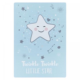 Tapis Enfant 140x200 Twinkle Bleu, Écru