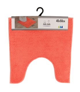 Tapis Contour Wc En Polyester Corail Orange  45 X 50 Cm