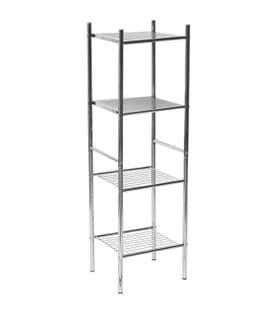 Étagère De Rangement 4 Niveaux En Métal Chrome H 108 Cm