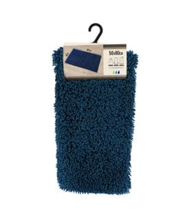 Tapis De Salle De Bain Bleu Paon En Microfibre Chenille 50 X 80 Cm