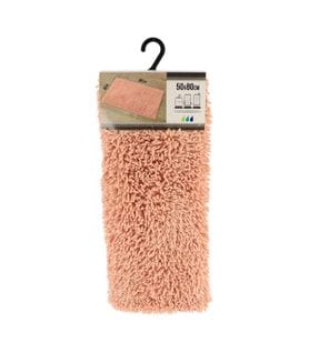 Tapis De Salle De Bain Rose Poudré En Microfibre Chenille 50 X 80 Cm