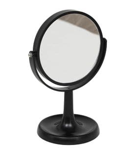Miroir Sur Pied Noir 1 Face Normale Et 1 Face Grossissante X3