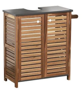 Meuble Sous Lavabo Avec Porte-serviette Latéral Intégré H 70 Cm - Acacia