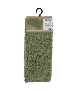 Tapis De Salle De Bain En Polyester Vert Kaki 45 X 75 Cm