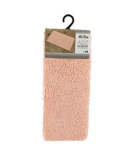 Tapis De Salle De Bain En Polyester Rose Poudré 45 X 75 Cm