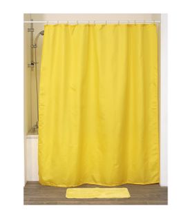 Rideau De Douche Jaune Avec Anneaux Inclus 180 X 200 Cm