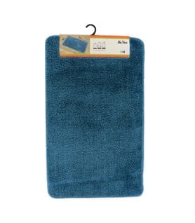 Tapis De Salle De Bain Bleu Tahitien En Microfibre Confort Et Doux 45 X 75 Cm