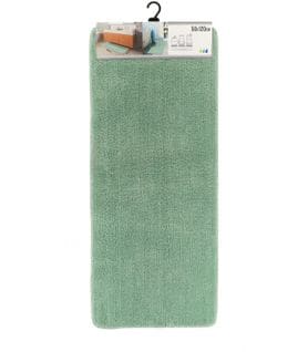 Grand Tapis De Salle De Bain Double Vasque En Microfibre Vert Amande 50 X 120 Cm