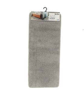 Grand Tapis De Salle De Bain Double Vasque En Microfibre Gris Clair 50 X 120 Cm