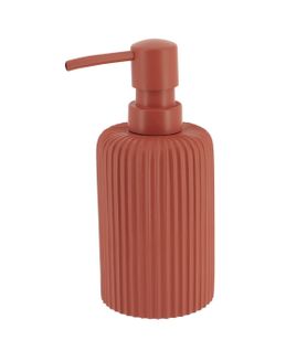 Distributeur à Savon Ou Lotion En Résine Striée Terracotta 230 Ml