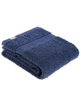 Serviette De Toilette Tissu Éponge 100% Coton Bleu Marine 50 X 90 Cm