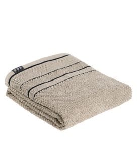 Serviette De Toilette 100% Coton Bicolore Beige Et Noir 50 X 90 Cm