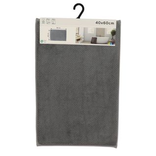 Tapis De Salle De Bain Gris Foncé En Relief 40 X 60 Cm