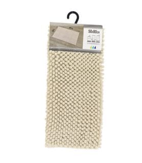 Tapis De Salle De Bain En Microfibre Boules Beige Lin 50 X 80 Cm