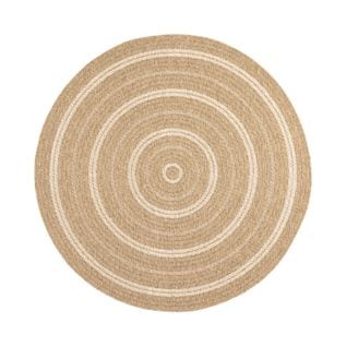 Tapis Extérieur Rond - 80cm - Naturel - 100% Polypropylène Résistant Aux Uv - 1400 Gr/m2 - Tycia