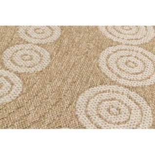 Tapis Extérieur Rond - 120cm - Naturel - 100% Polypropylène Résistant Aux Uv - 1400 Gr/m2 - Liak