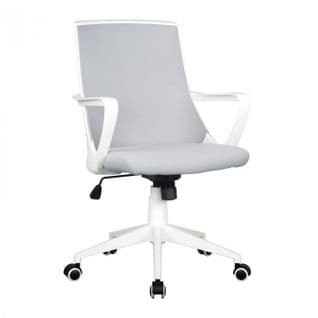 Chaise De Bureau Style Tissu Grise/blanche